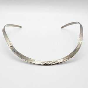 Vintage Sterling Silver Mexico 925 DDD Hammered Collar Torque